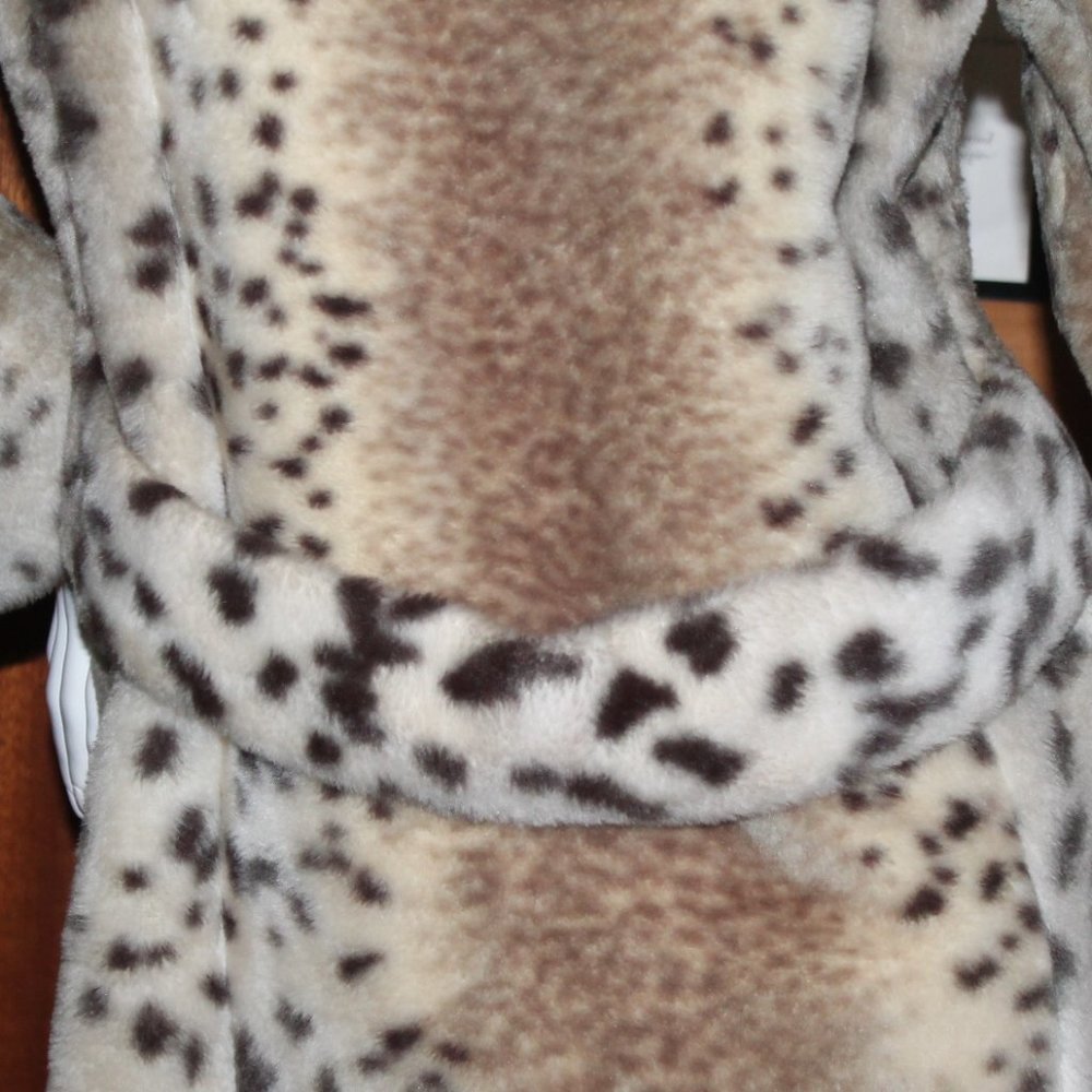 MINT Vintage Vixen Commuter Leopard Print Faux Fur Jacket Coat - Picture 9 of 10